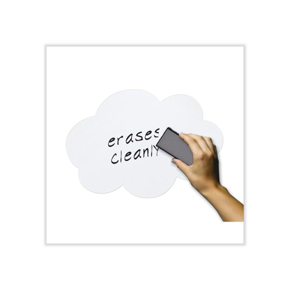 Self Stick Dry Erase Clouds, Laminated Foam Surface, 7" x 10", White, 10/Pack. Picture 4