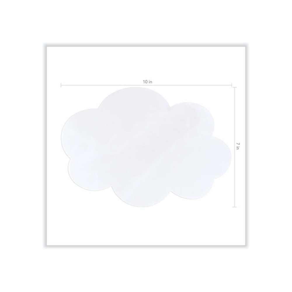 Self Stick Dry Erase Clouds, Laminated Foam Surface, 7" x 10", White, 10/Pack. Picture 3