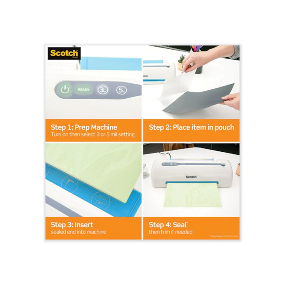 Laminating Pouches, 3 mil, 8.9 x 11.4, Clear, 20/Pack. Picture 5
