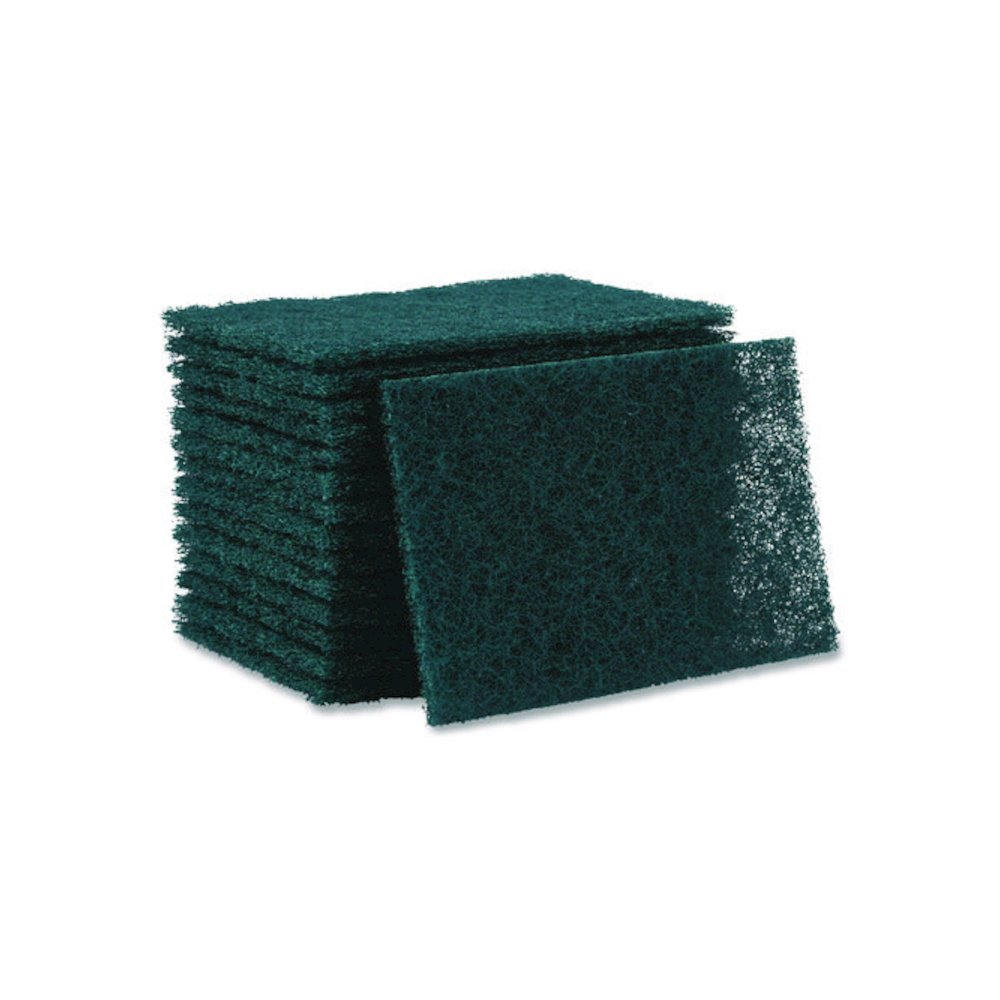 Heavy-Duty Scouring Pad, 6 x 9, Green, 15/Carton. Picture 2