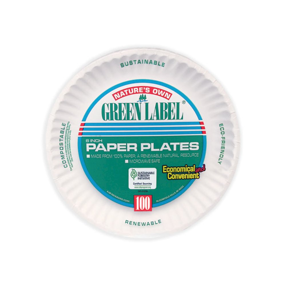 White Paper Plates, 6" dia, 100/Pack, 10 Packs/Carton. Picture 8