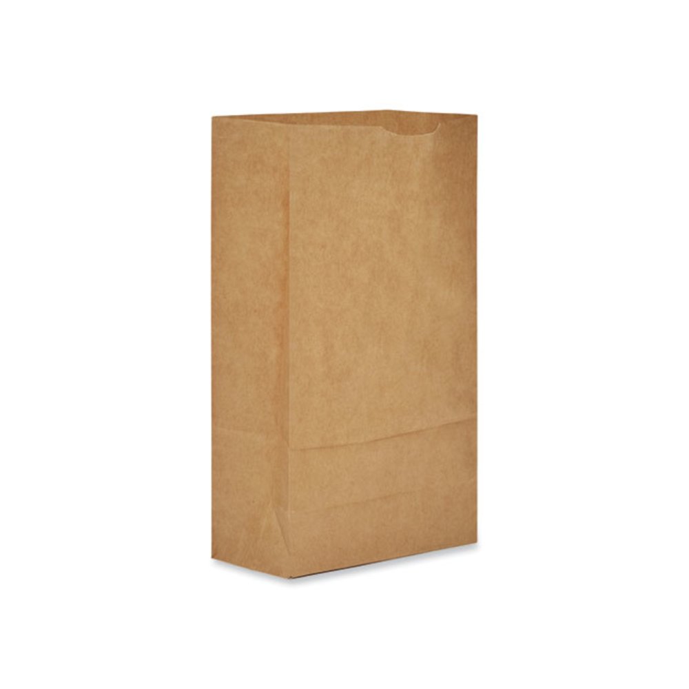 Grocery Paper Bags, 6# Size, 35# Basis Weight, 5.88" x 3.63" x 11", Kraft, 500/Bundle. Picture 7