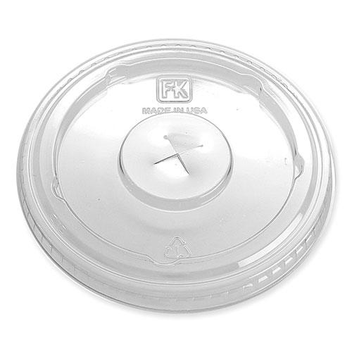 Greenware Cold Drink Lids, X-Slot, Fits 12 oz to 20 oz Cold Cup, Plastic, Clear, 1,000/Carton. Picture 1