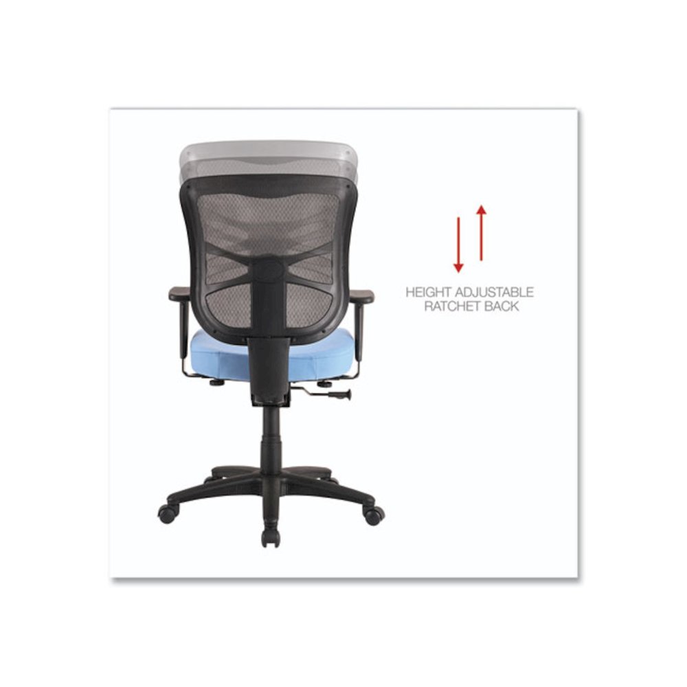 Alera Elusion Series Mesh Mid-Back Swivel/Tilt Chair, Supports Up to 275 lb, 17.9" to 21.8" Seat Height, Light Blue Seat. Picture 5