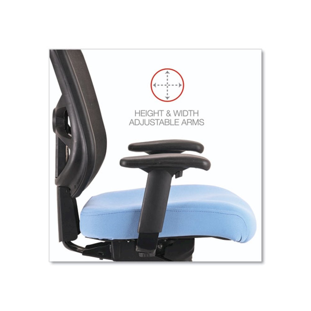 Alera Elusion Series Mesh Mid-Back Swivel/Tilt Chair, Supports Up to 275 lb, 17.9" to 21.8" Seat Height, Light Blue Seat. Picture 10