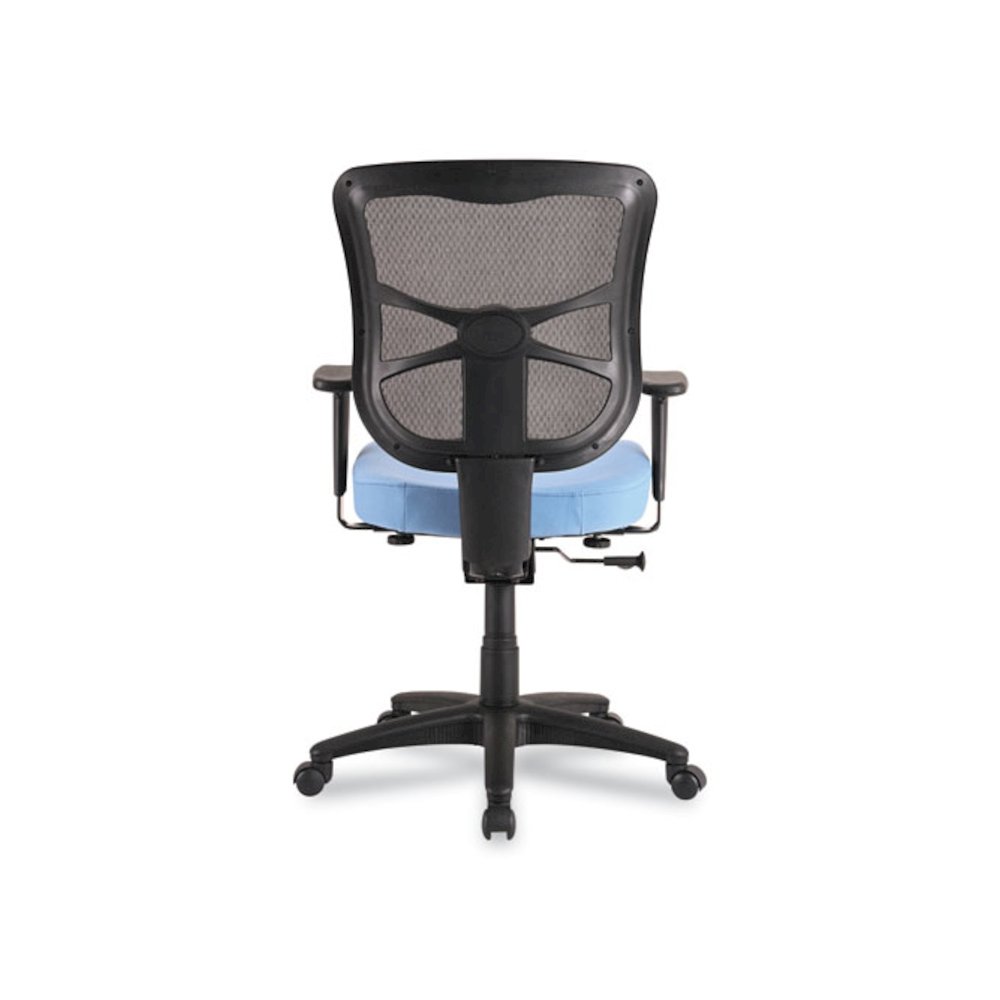 Alera Elusion Series Mesh Mid-Back Swivel/Tilt Chair, Supports Up to 275 lb, 17.9" to 21.8" Seat Height, Light Blue Seat. Picture 11