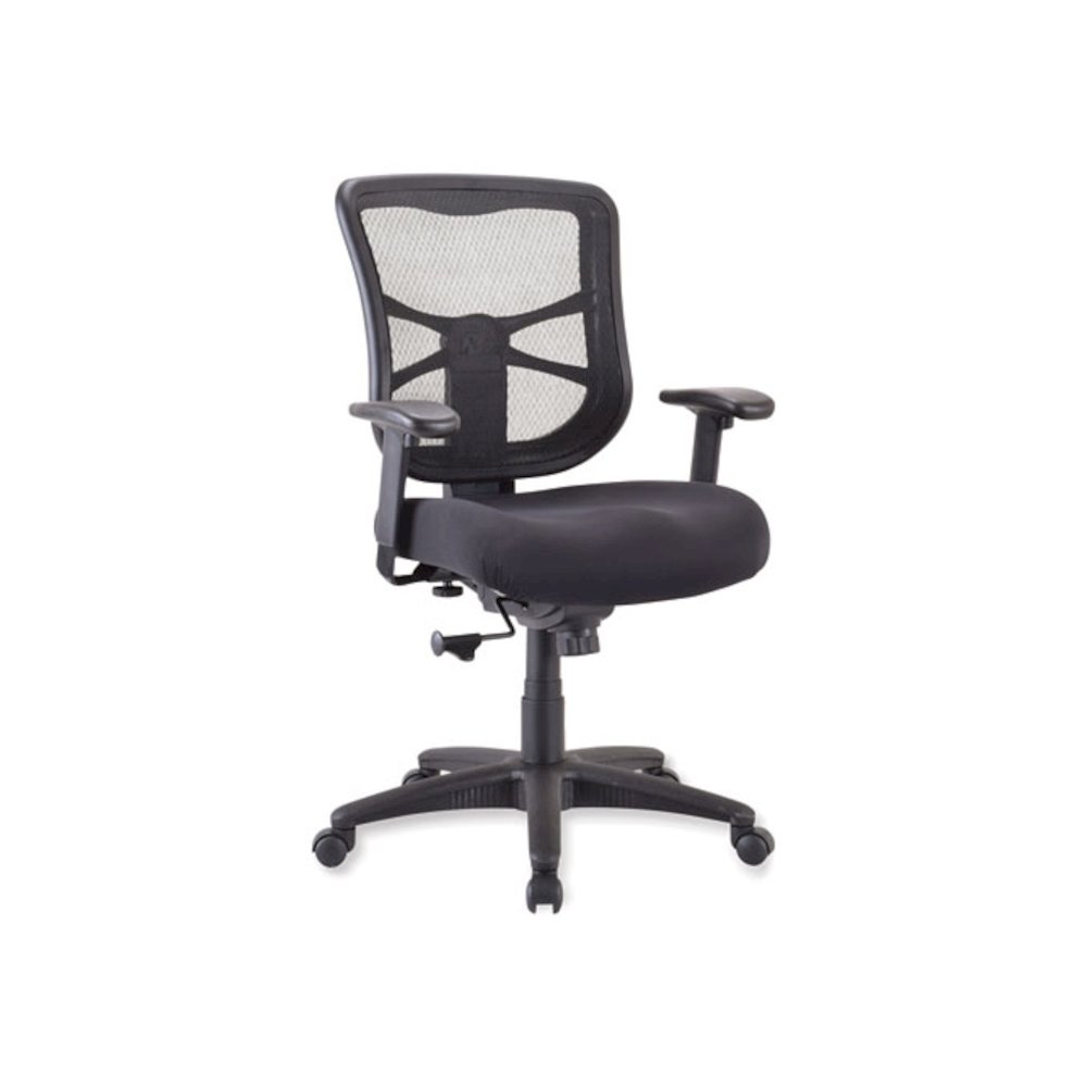Alera Elusion Series Mesh Mid-Back Swivel/Tilt Chair, Supports Up to 275 lb, 17.9" to 21.8" Seat Height, Black. Picture 1