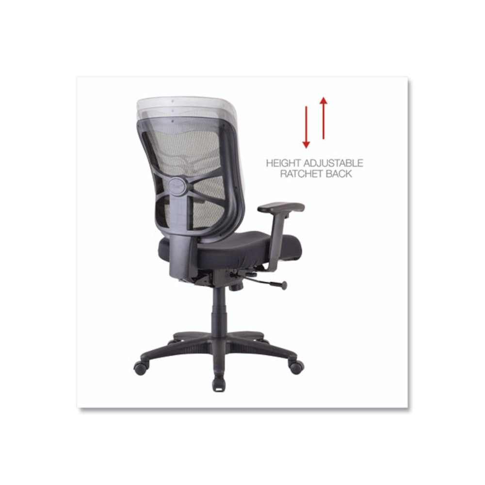 Alera Elusion Series Mesh Mid-Back Swivel/Tilt Chair, Supports Up to 275 lb, 17.9" to 21.8" Seat Height, Black. Picture 4