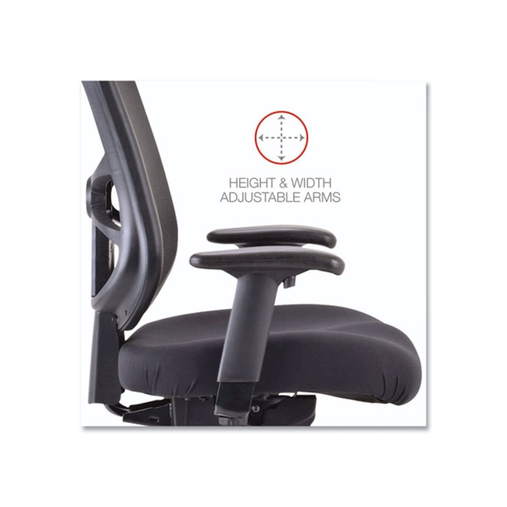 Alera Elusion Series Mesh Mid-Back Swivel/Tilt Chair, Supports Up to 275 lb, 17.9" to 21.8" Seat Height, Black. Picture 10