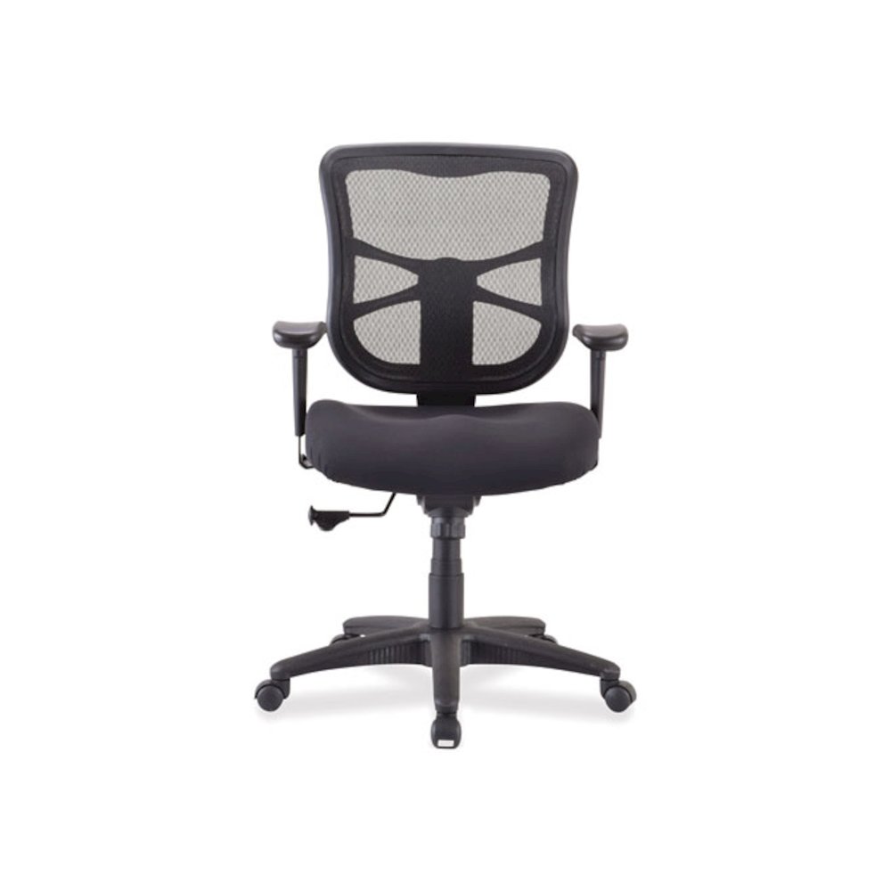 Alera Elusion Series Mesh Mid-Back Swivel/Tilt Chair, Supports Up to 275 lb, 17.9" to 21.8" Seat Height, Black. Picture 3