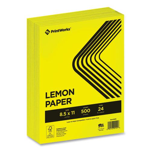 Color Paper, 24 lb Text Weight, 8.5 x 11, Lemon Yellow, 500/Ream. Picture 1