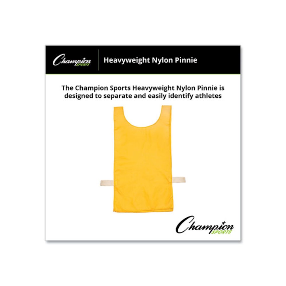 Heavyweight Pinnies, Nylon, One Size, Gold, 1/Dozen. Picture 2