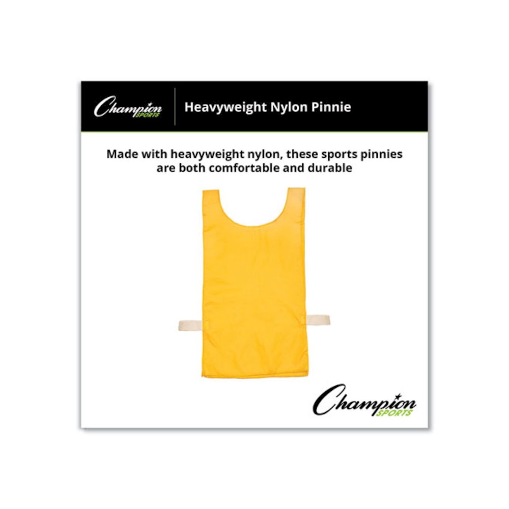 Heavyweight Pinnies, Nylon, One Size, Gold, 1/Dozen. Picture 3