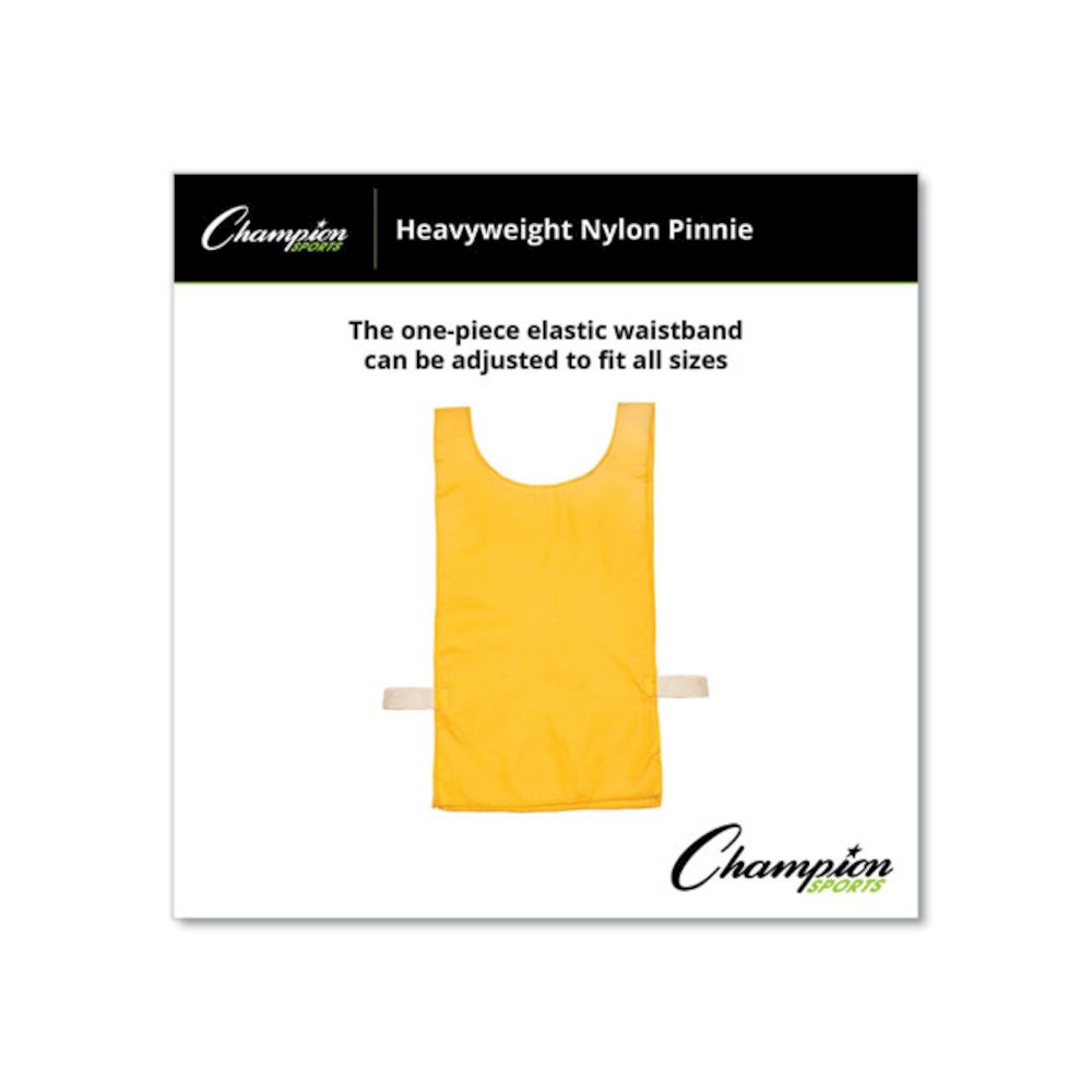 Heavyweight Pinnies, Nylon, One Size, Gold, 1/Dozen. Picture 4
