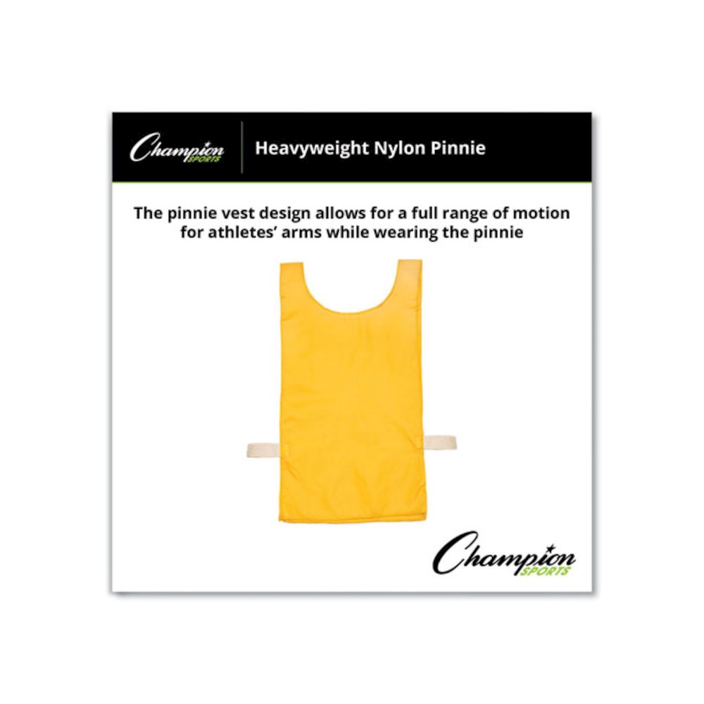 Heavyweight Pinnies, Nylon, One Size, Gold, 1/Dozen. Picture 5