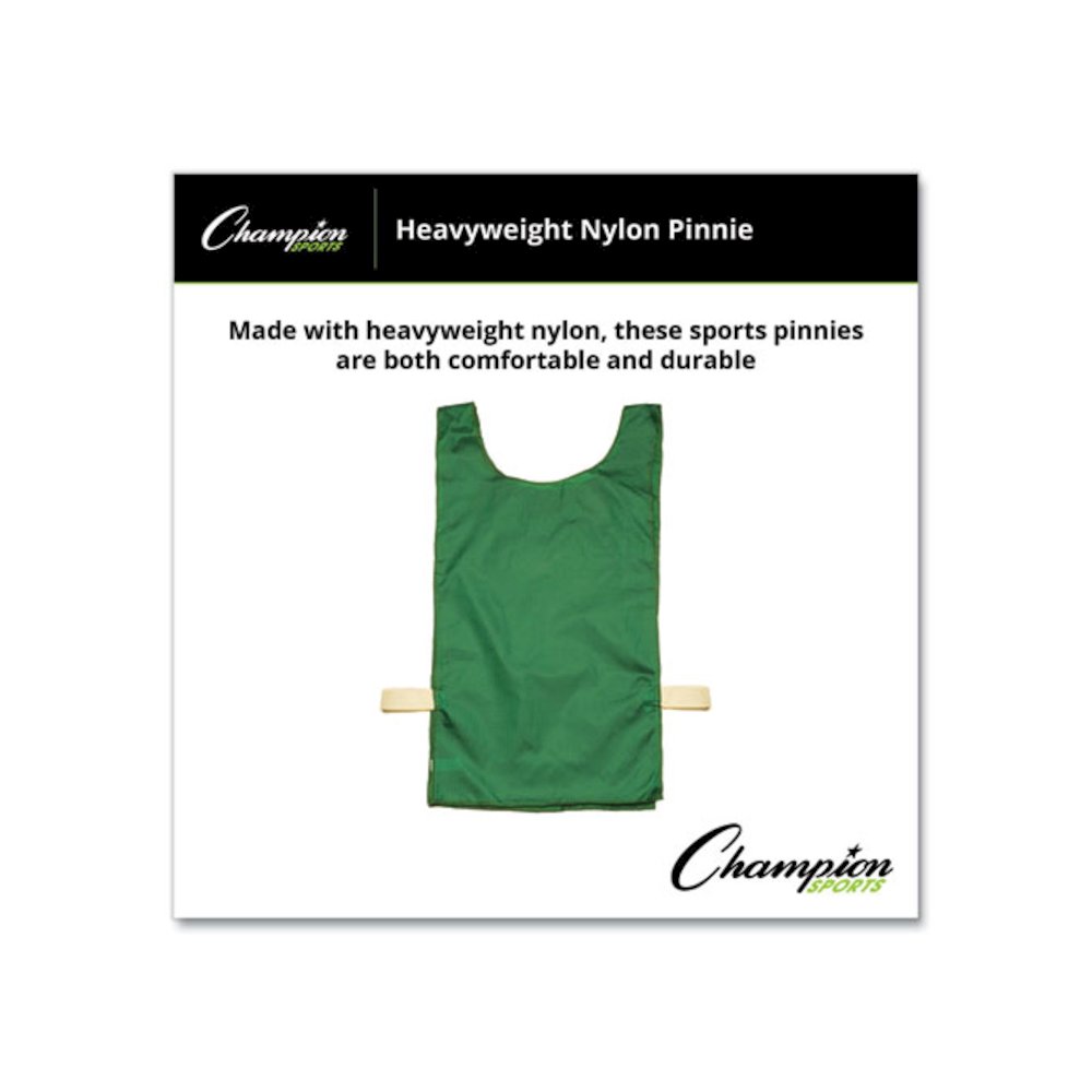 Heavyweight Pinnies, Nylon, One Size, Green, 1/Dozen. Picture 3