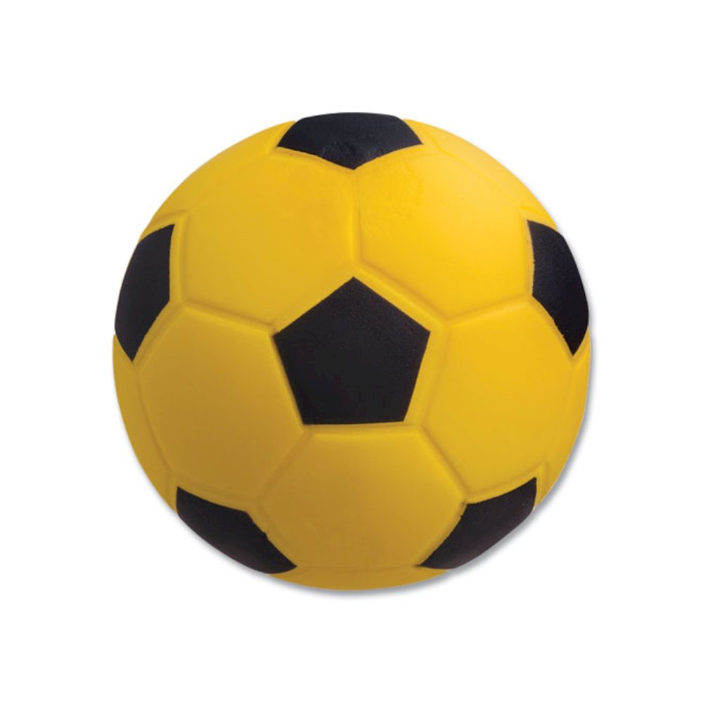 Coated Foam Sport Ball, Soccer, Playground Size, Yellow. Picture 1