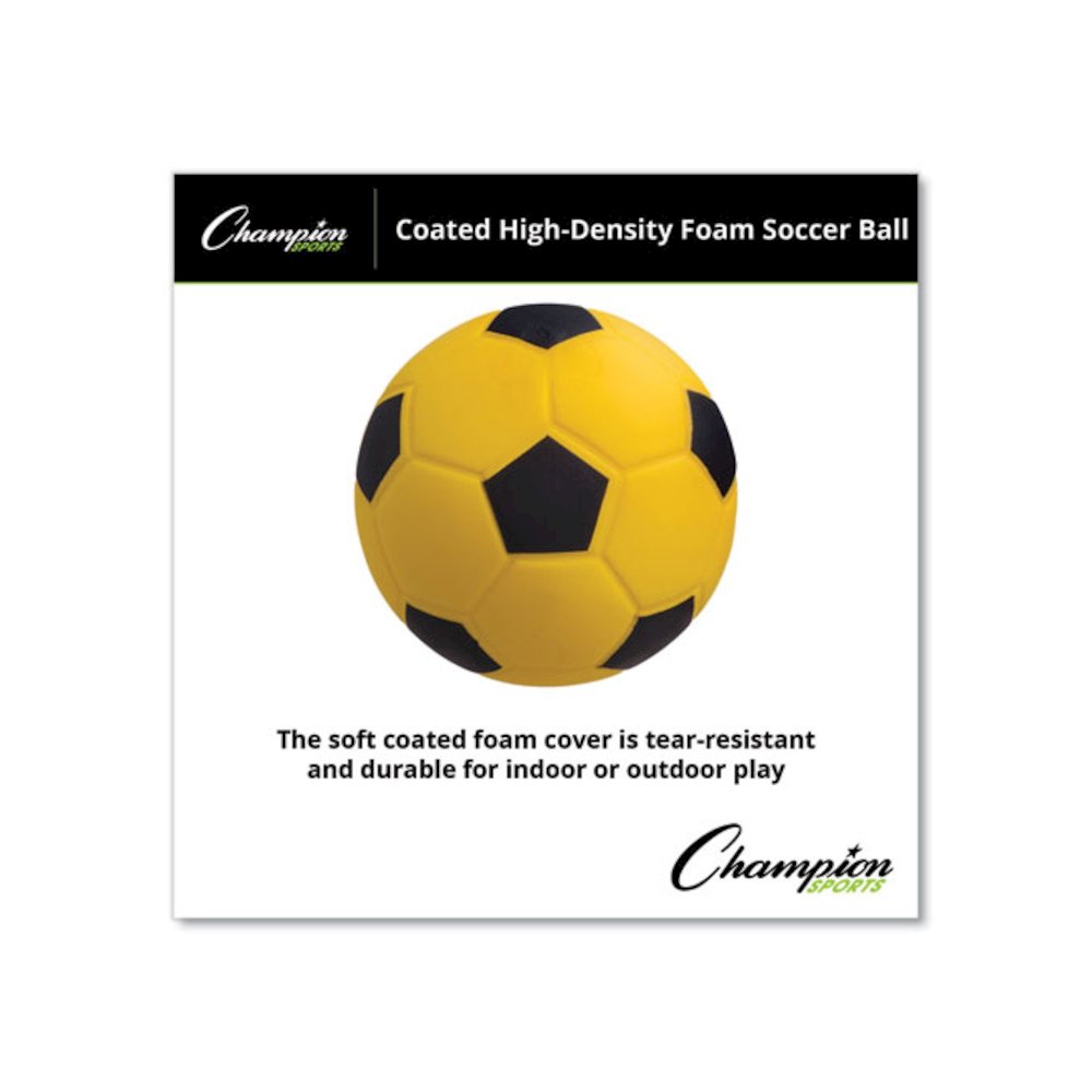 Coated Foam Sport Ball, Soccer, Playground Size, Yellow. Picture 3