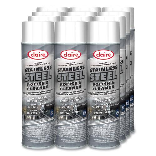 Stainless Steel Polish and Cleaner, Lemon Scent, 15 oz Aerosol Spray, Dozen. Picture 4