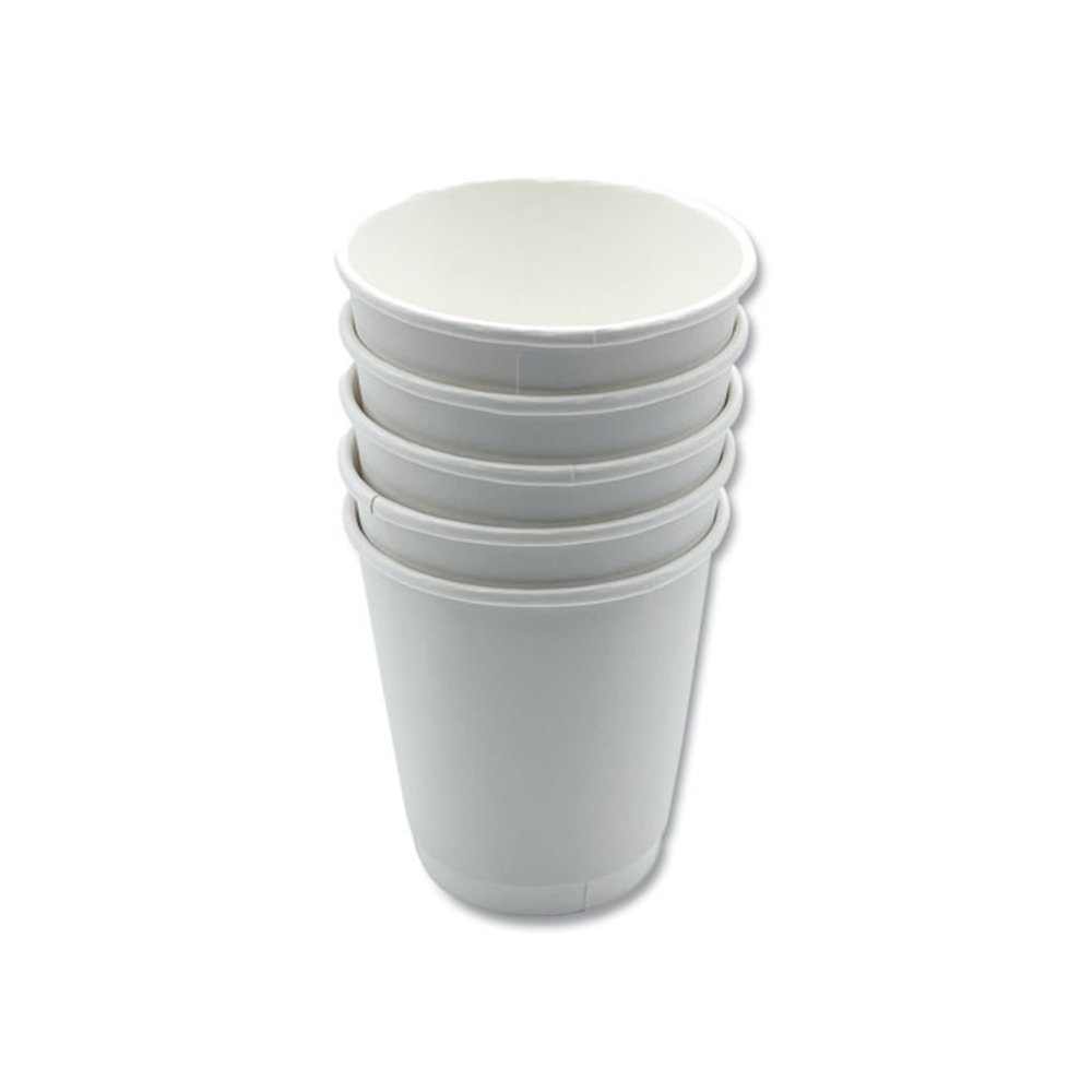 Paper Hot Cups, Double-Walled, 10 oz, White, 500/Carton. Picture 5