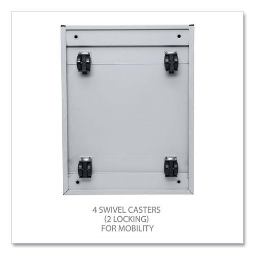 File Pedestal with Full-Length Pull, Left/Right, 3-Drawers: Box/Box/File, Legal/Letter, Light Gray, 14.96" x 19.29" x 27.75". Picture 4