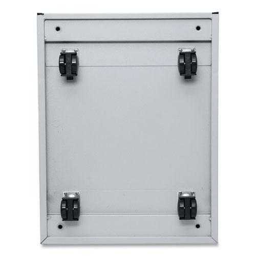 File Pedestal with Full-Length Pull, Left/Right, 3-Drawers: Box/Box/File, Legal/Letter, Light Gray, 14.96" x 19.29" x 27.75". Picture 8