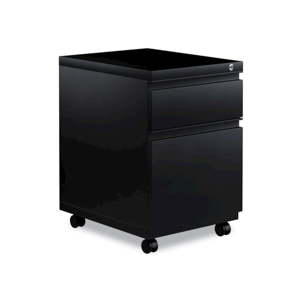 File Pedestal with Full-Length Pull, Left or Right, 2-Drawers: Box/File, Legal/Letter, Black, 14.96" x 19.29" x 21.65". Picture 1