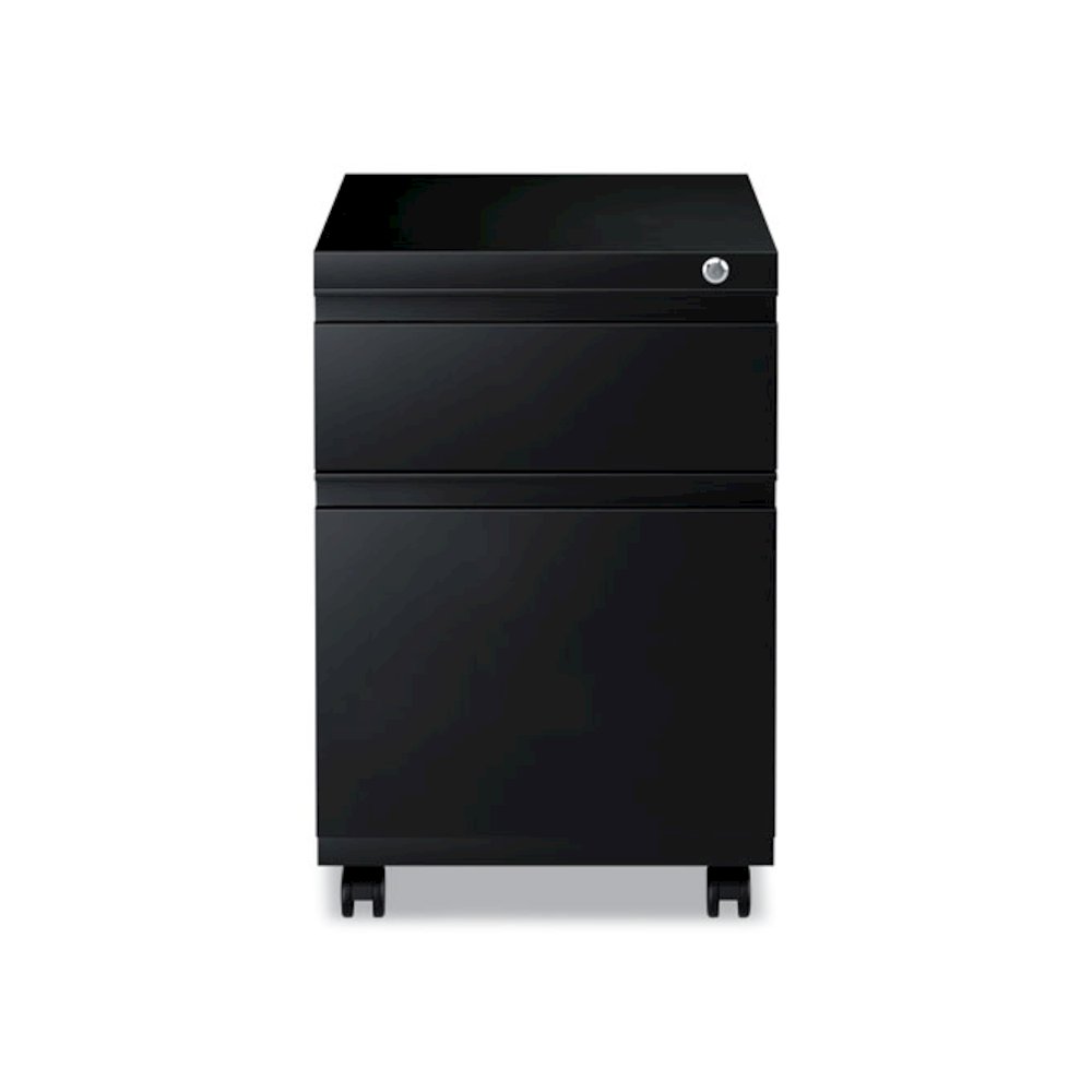 File Pedestal with Full-Length Pull, Left or Right, 2-Drawers: Box/File, Legal/Letter, Black, 14.96" x 19.29" x 21.65". Picture 5