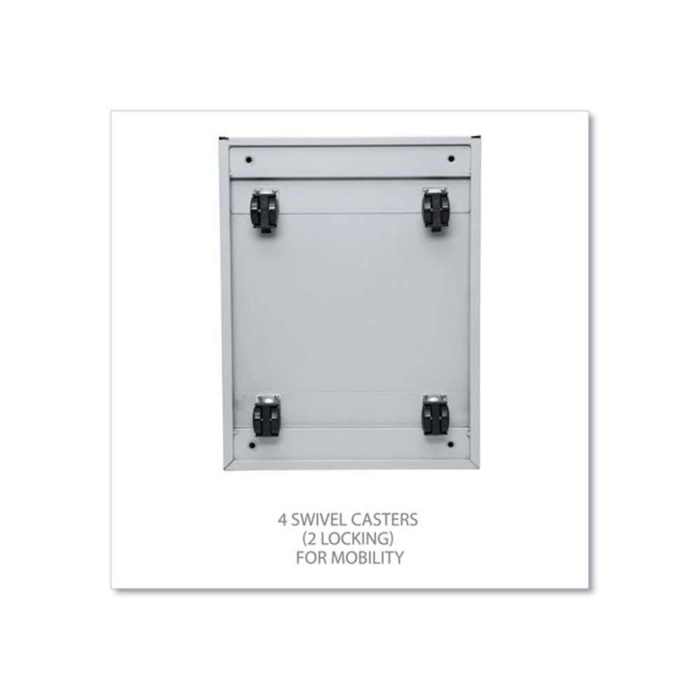 File Pedestal with Full-Length Pull, Left or Right, 2-Drawers: Box/File, Legal/Letter, Light Gray, 14.96" x 19.29" x 21.65". Picture 4
