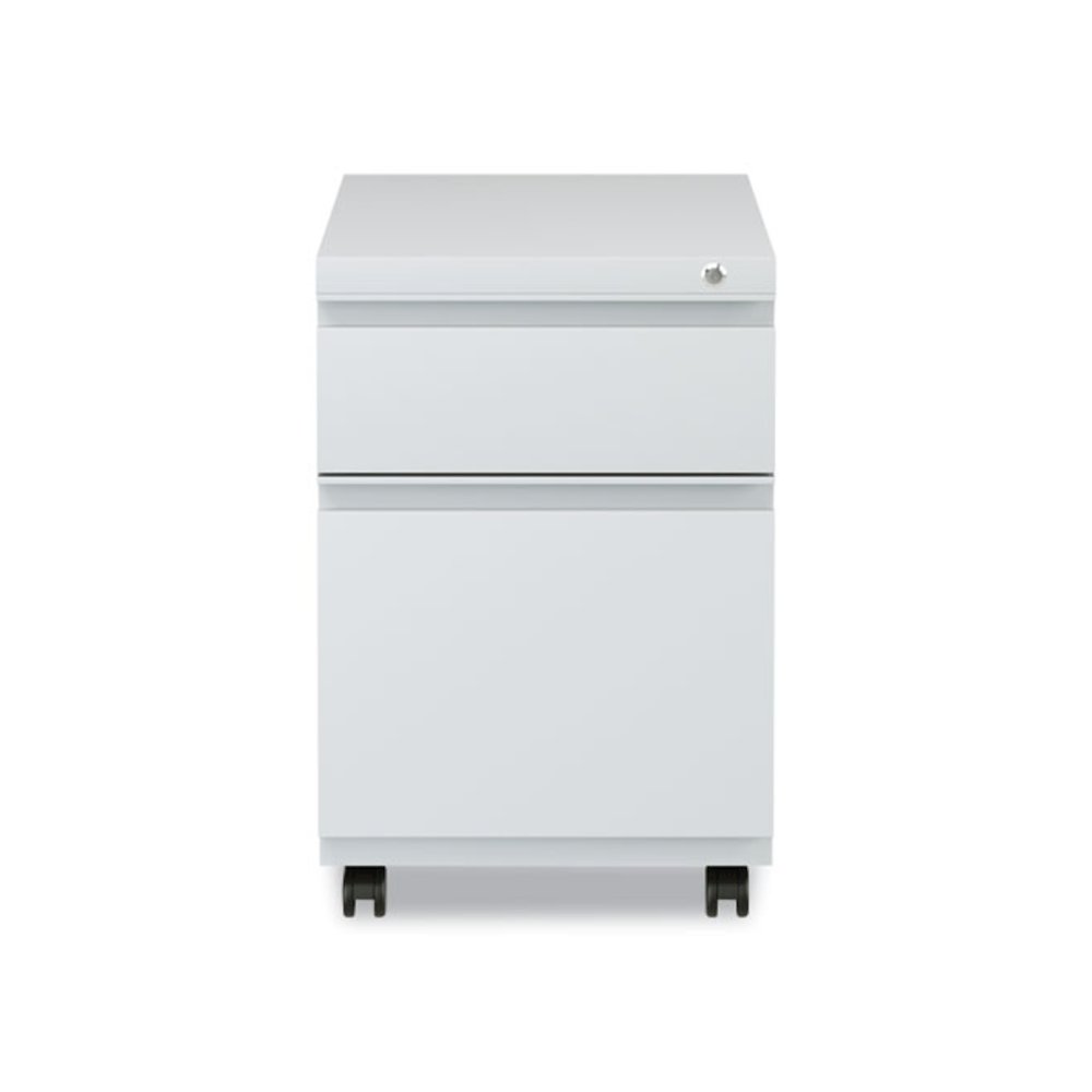 File Pedestal with Full-Length Pull, Left or Right, 2-Drawers: Box/File, Legal/Letter, Light Gray, 14.96" x 19.29" x 21.65". Picture 5