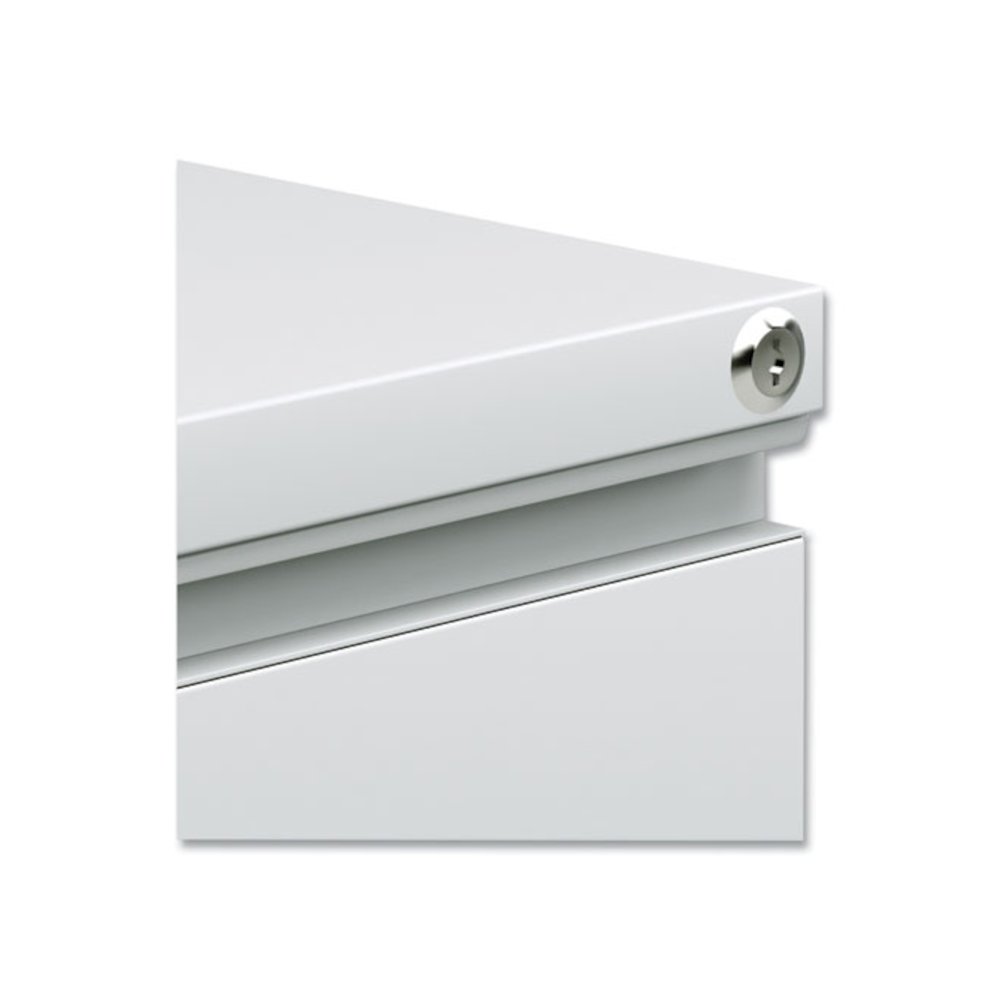 File Pedestal with Full-Length Pull, Left or Right, 2-Drawers: Box/File, Legal/Letter, Light Gray, 14.96" x 19.29" x 21.65". Picture 6
