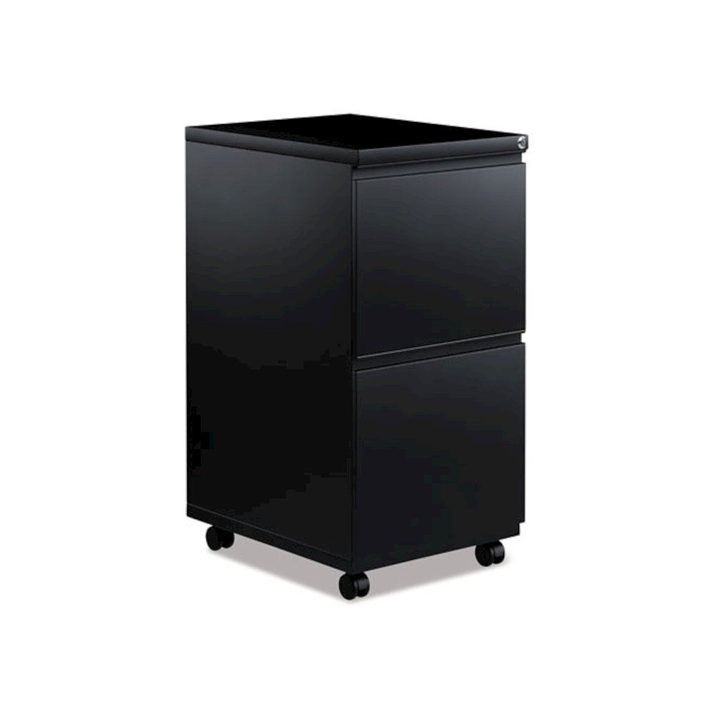 File Pedestal with Full-Length Pull, Left or Right, 2 Legal/Letter-Size File Drawers, Black, 14.96" x 19.29" x 27.75". Picture 1