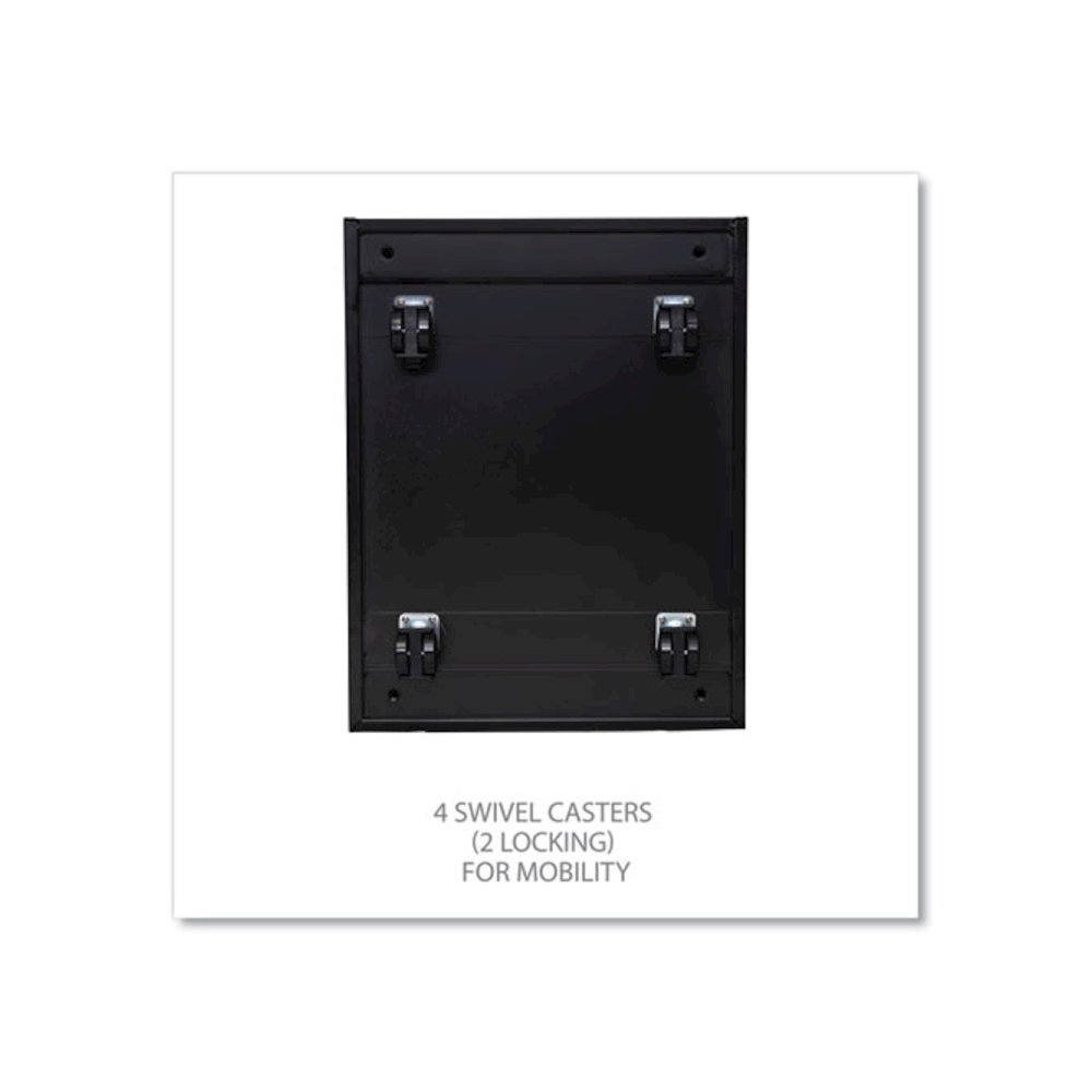 File Pedestal with Full-Length Pull, Left or Right, 2 Legal/Letter-Size File Drawers, Black, 14.96" x 19.29" x 27.75". Picture 4