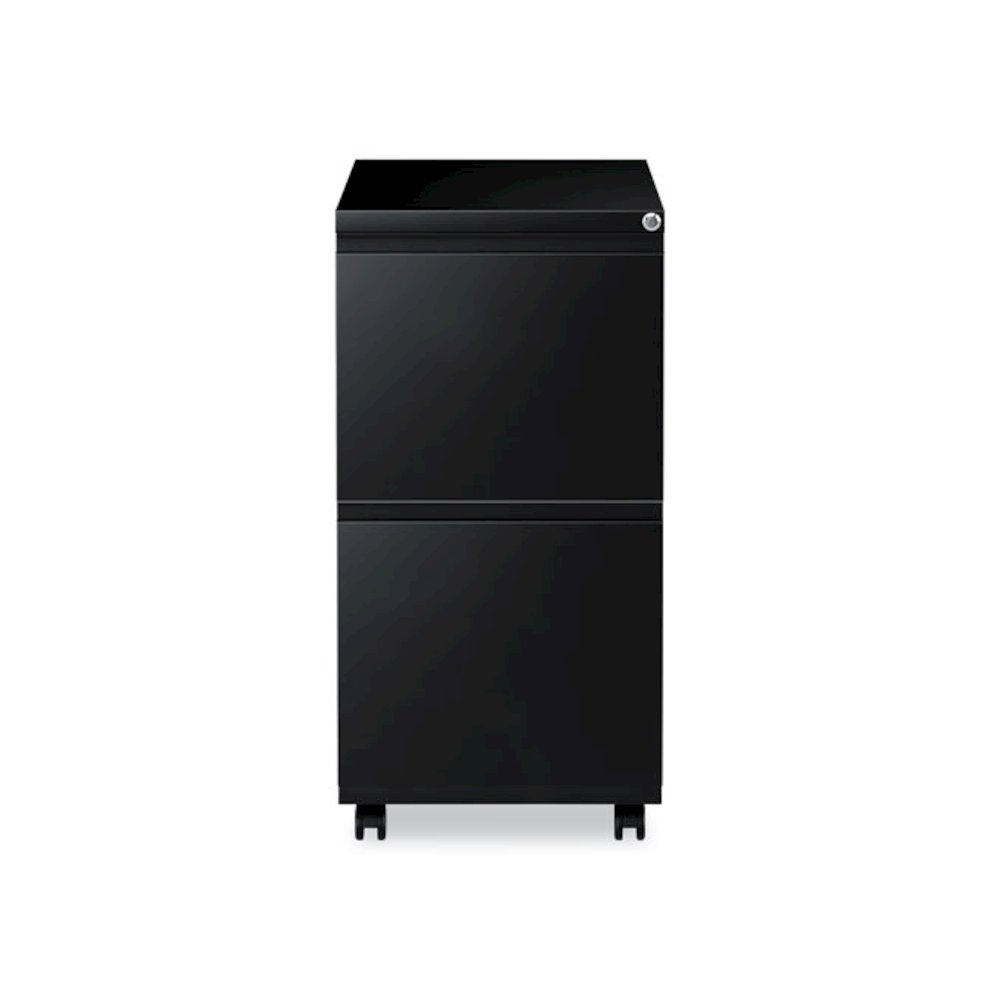 File Pedestal with Full-Length Pull, Left or Right, 2 Legal/Letter-Size File Drawers, Black, 14.96" x 19.29" x 27.75". Picture 5