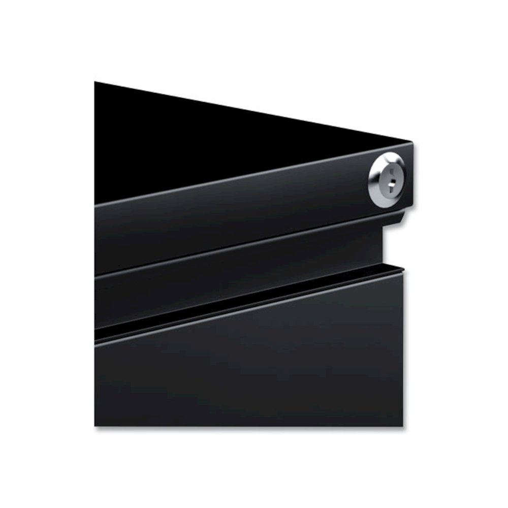 File Pedestal with Full-Length Pull, Left or Right, 2 Legal/Letter-Size File Drawers, Black, 14.96" x 19.29" x 27.75". Picture 6