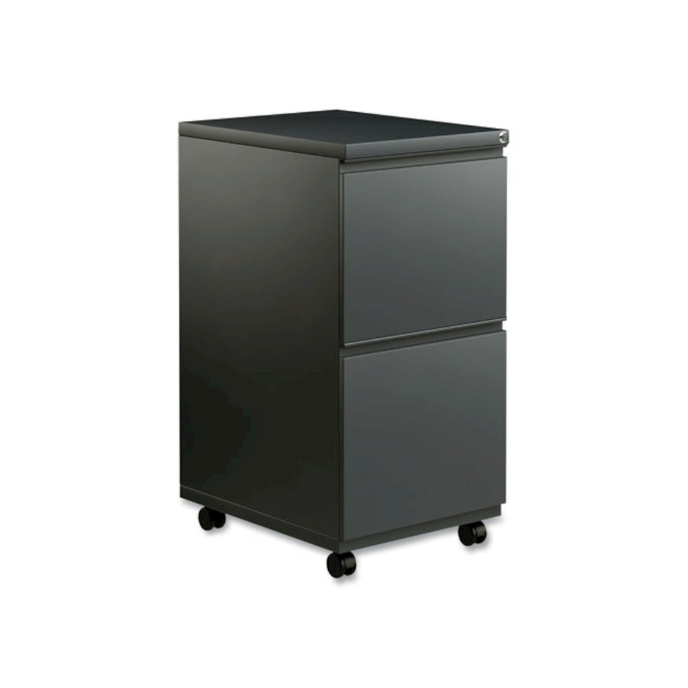 File Pedestal with Full-Length Pull, Left or Right, 2 Legal/Letter-Size File Drawers, Charcoal, 14.96" x 19.29" x 27.75". Picture 1
