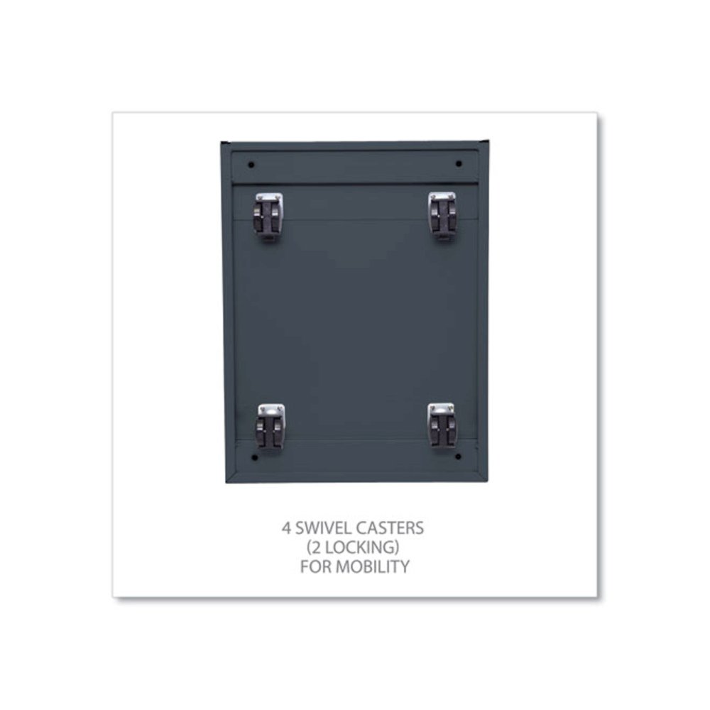 File Pedestal with Full-Length Pull, Left or Right, 2 Legal/Letter-Size File Drawers, Charcoal, 14.96" x 19.29" x 27.75". Picture 4