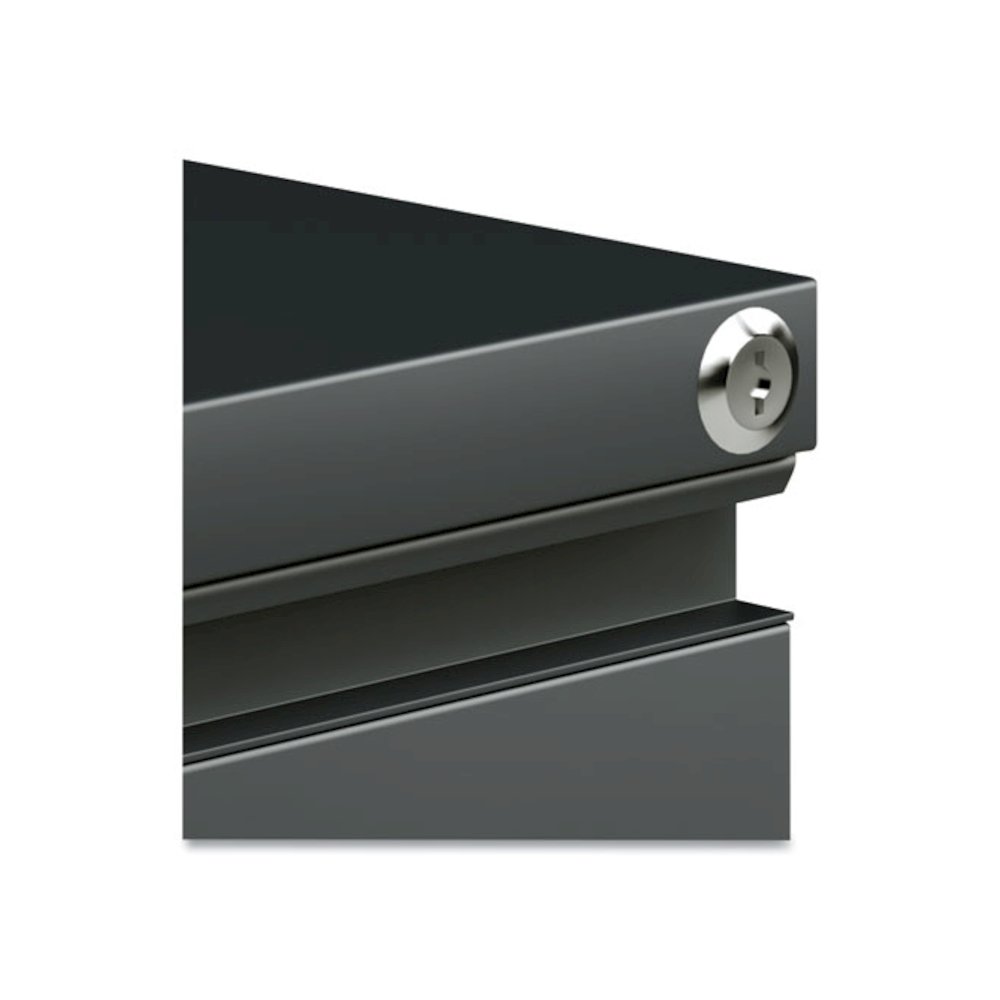 File Pedestal with Full-Length Pull, Left or Right, 2 Legal/Letter-Size File Drawers, Charcoal, 14.96" x 19.29" x 27.75". Picture 6