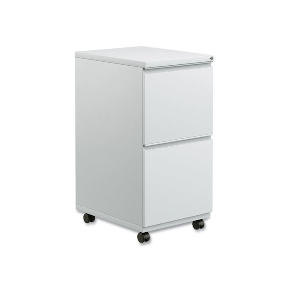 File Pedestal with Full-Length Pull, Left or Right, 2 Legal/Letter-Size File Drawers, Light Gray, 14.96" x 19.29" x 27.75". Picture 1