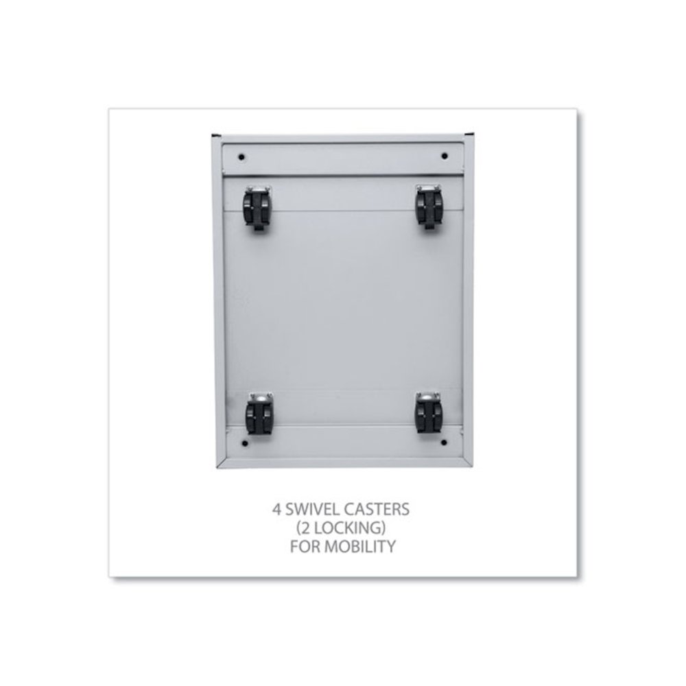 File Pedestal with Full-Length Pull, Left or Right, 2 Legal/Letter-Size File Drawers, Light Gray, 14.96" x 19.29" x 27.75". Picture 4