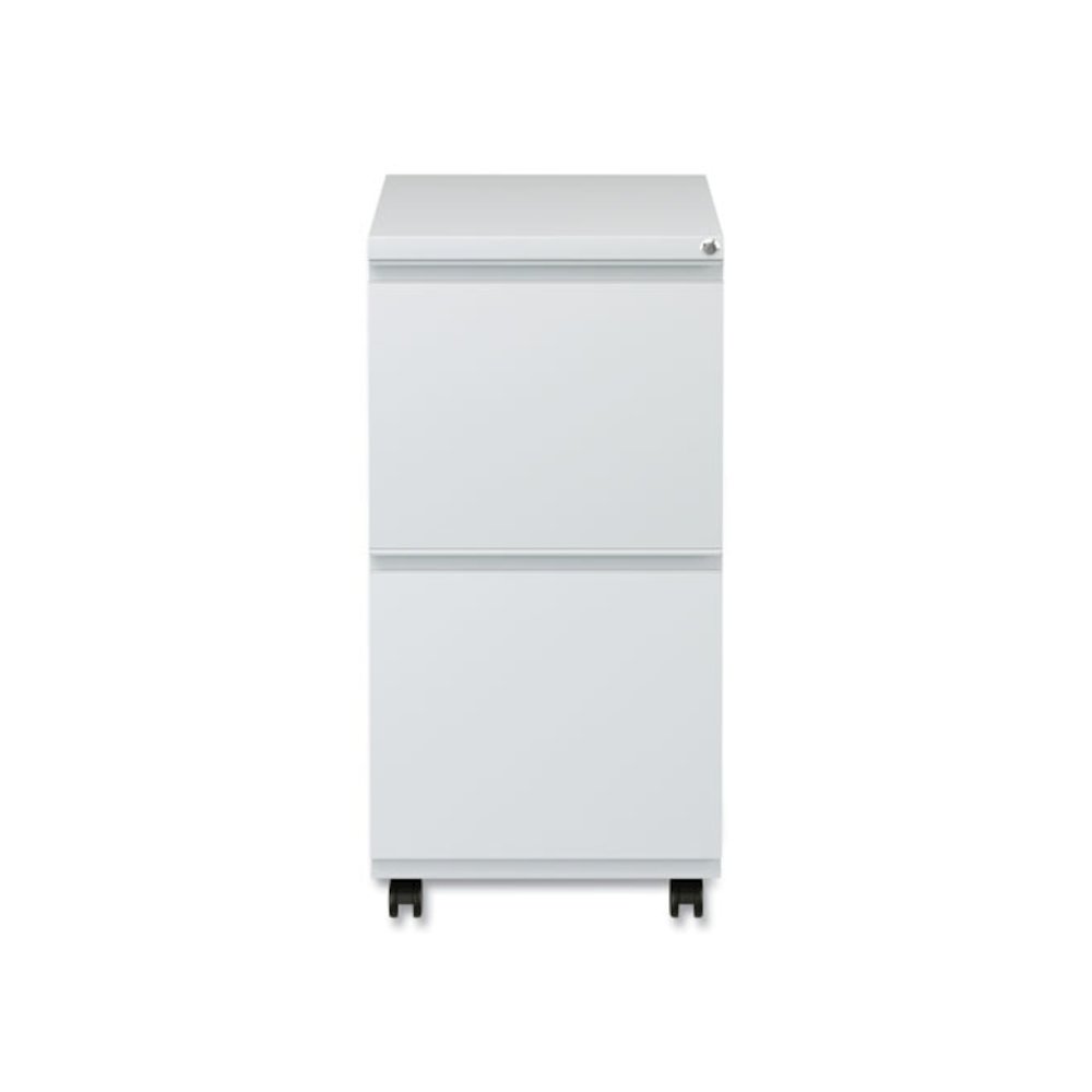 File Pedestal with Full-Length Pull, Left or Right, 2 Legal/Letter-Size File Drawers, Light Gray, 14.96" x 19.29" x 27.75". Picture 5