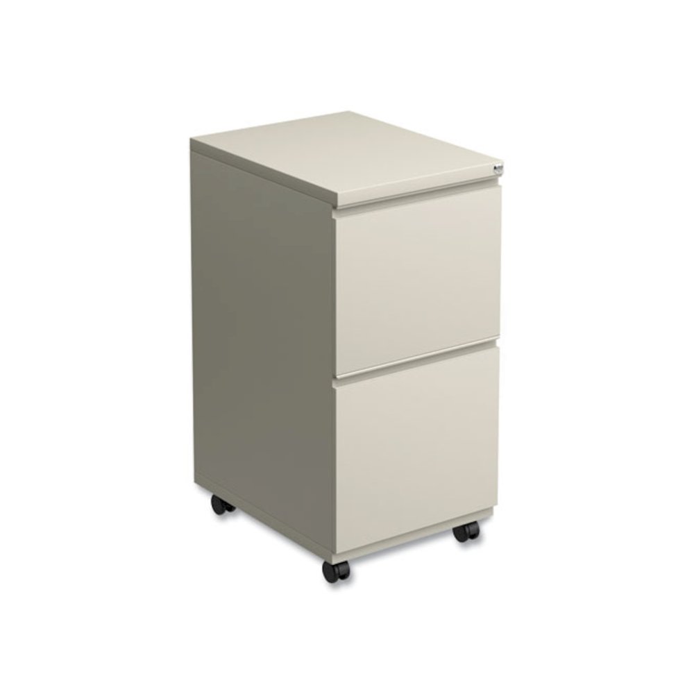 File Pedestal with Full-Length Pull, Left or Right, 2 Legal/Letter-Size File Drawers, Putty, 14.96" x 19.29" x 27.75". Picture 1