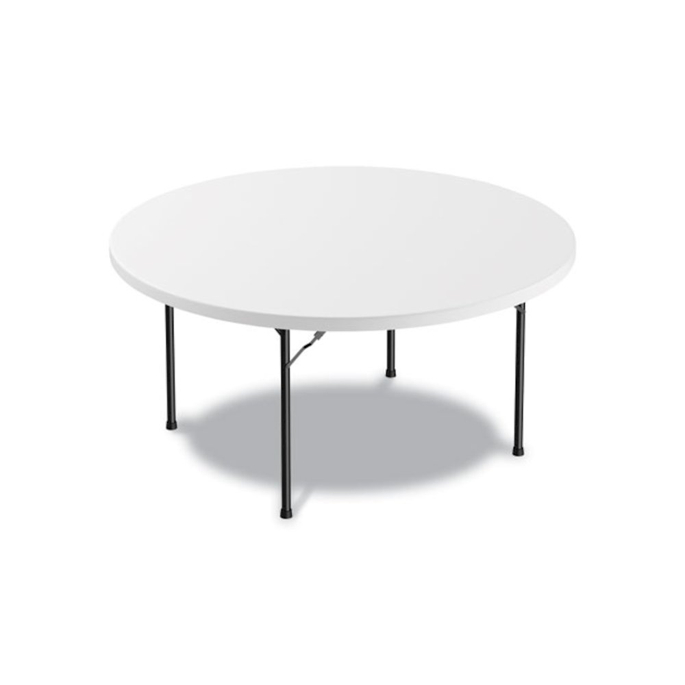 Round Plastic Folding Table, 60" Diameter x 29.25h, White. Picture 1