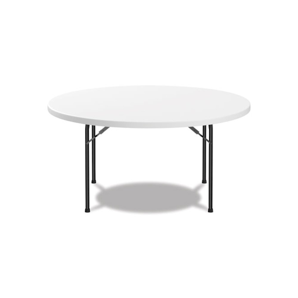 Round Plastic Folding Table, 60" Diameter x 29.25h, White. Picture 7