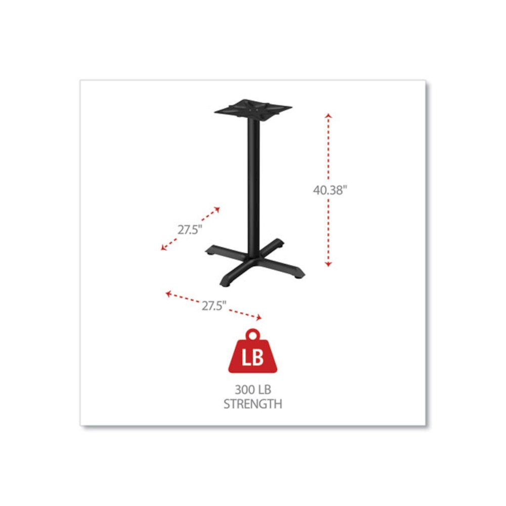 Alera Hospitality Series Single-Column Bases, 27.5" Diameter x 40.38"h, 300 lb Cap, Steel, Black. Picture 2