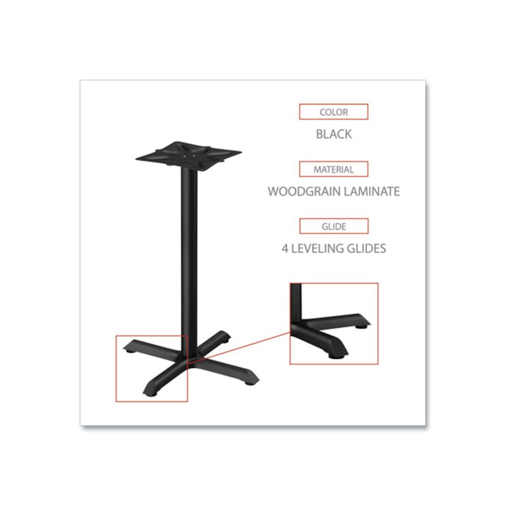 Alera Hospitality Series Single-Column Bases, 27.5" Diameter x 40.38"h, 300 lb Cap, Steel, Black. Picture 3