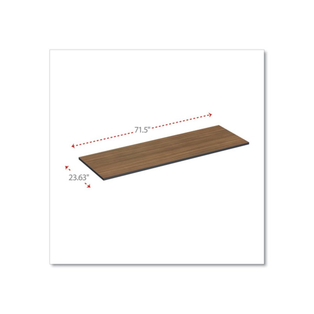 Reversible Laminate Table Top, Rectangular, 71.5w x 23.63d, Espresso/Walnut. Picture 2