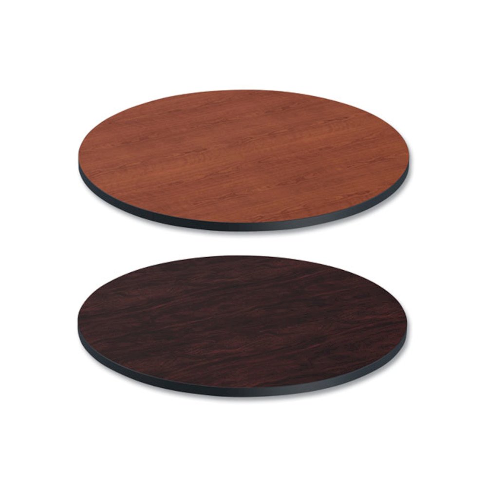 Reversible Laminate Table Top, Round, 35.5" Diameter, Medium Cherry/Mahogany. Picture 1
