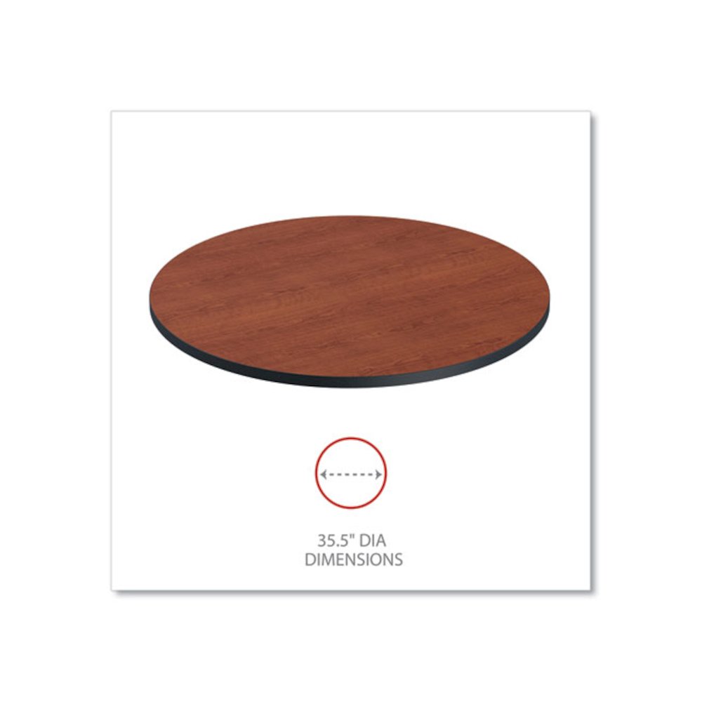 Reversible Laminate Table Top, Round, 35.5" Diameter, Medium Cherry/Mahogany. Picture 2