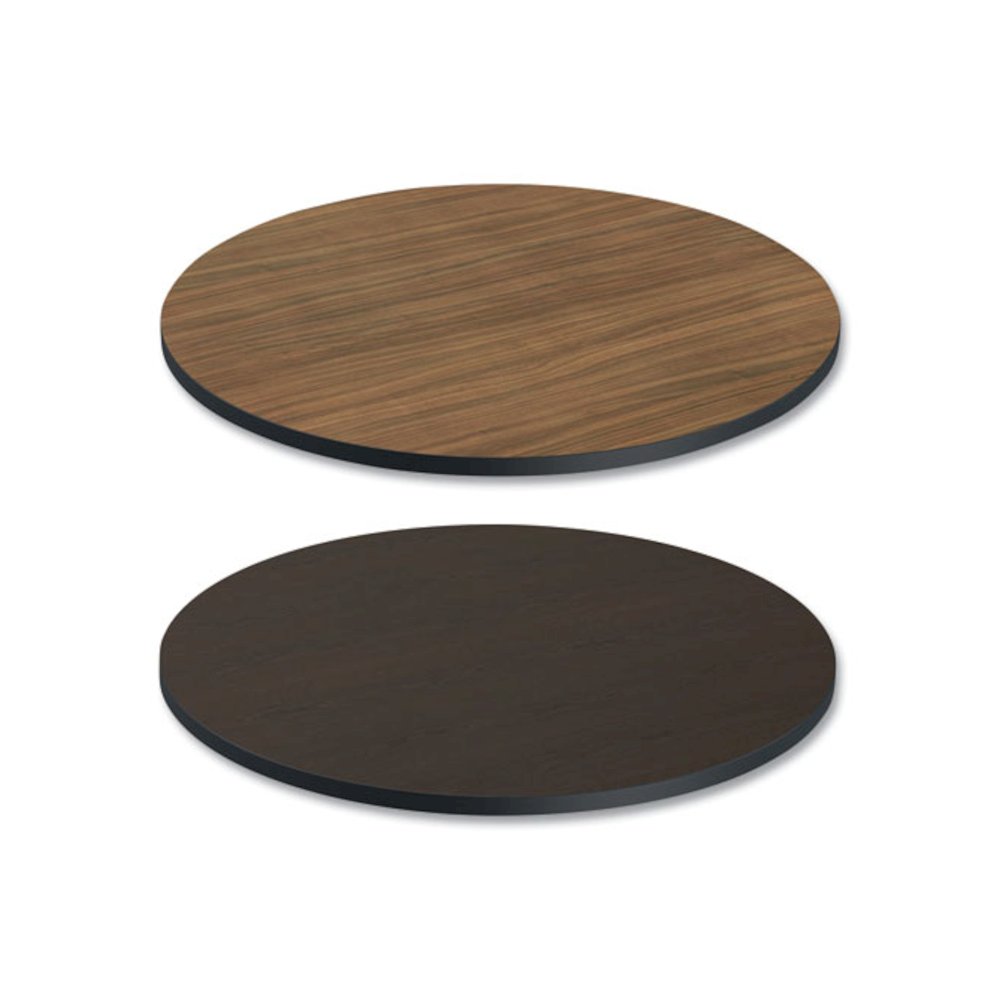 Reversible Laminate Table Top, Round, 35.5" Diameter, Espresso/Walnut. Picture 1